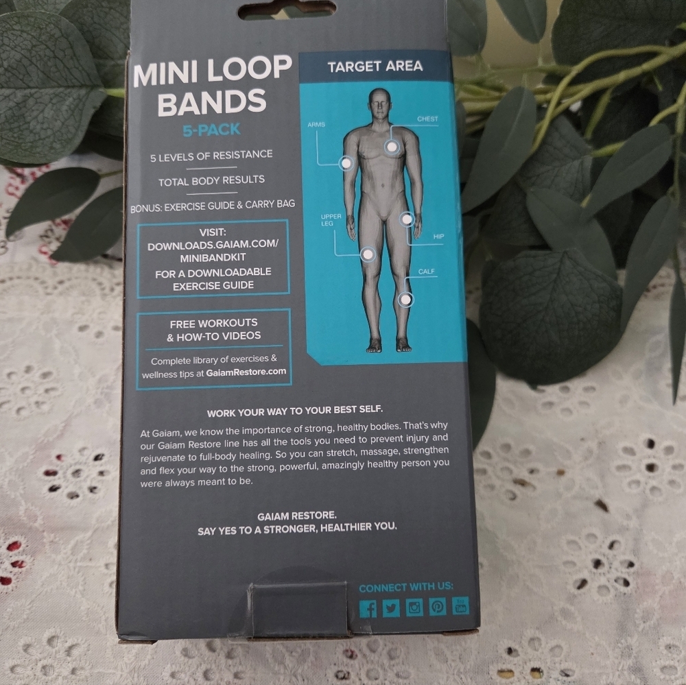 GAIAM Restore Mini Loop Bands 5-Pack - Multi-Color - Picture 5 of 6